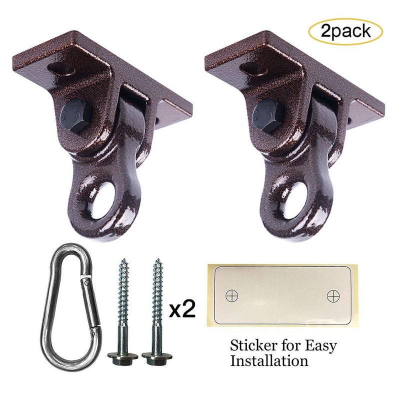 ABUSA Heavy Duty Bronze Swing Hangers Screws Bolts Included Over 5000 lb Capacity Playground Porch Yoga Seat Trapeze Wooden Sets Indoor Outdoor (2 Pack) - Image 2